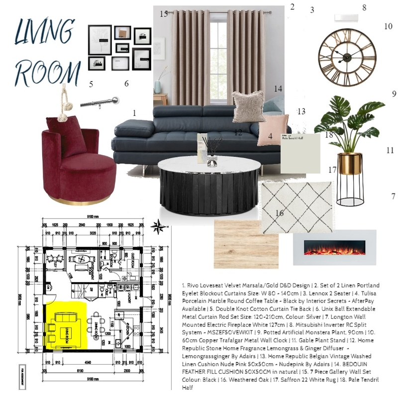 LIVING ROOM Mood Board by BHUNG on Style Sourcebook
