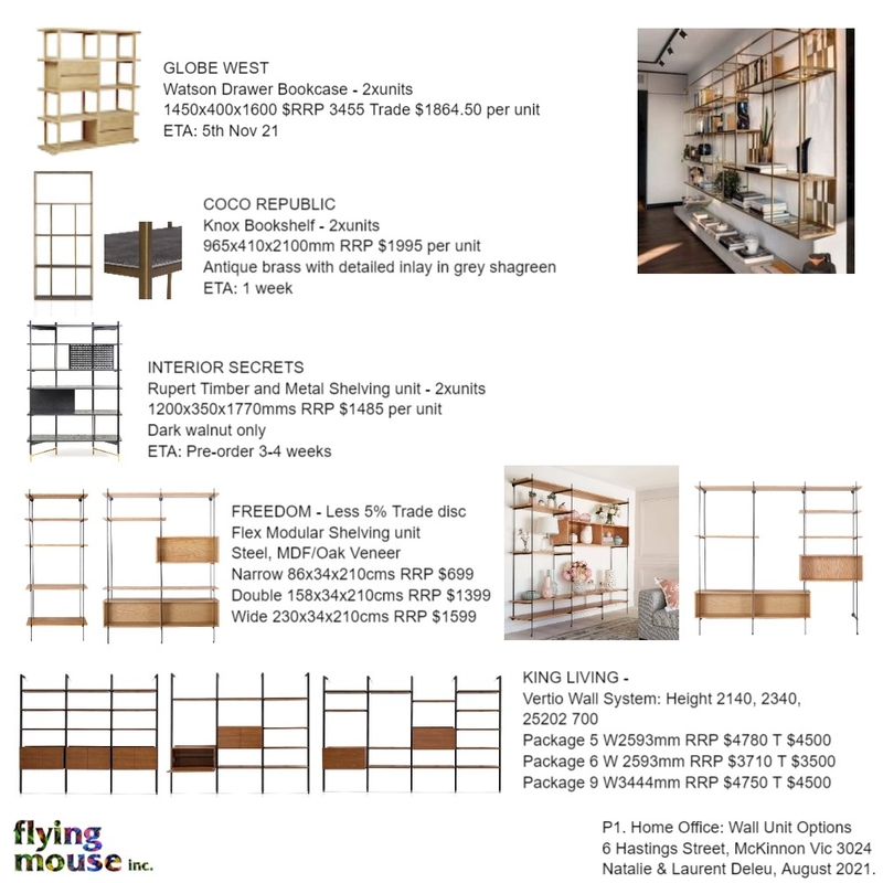 P1. Deleu-Wall unit Options Mood Board by Flyingmouse inc on Style Sourcebook