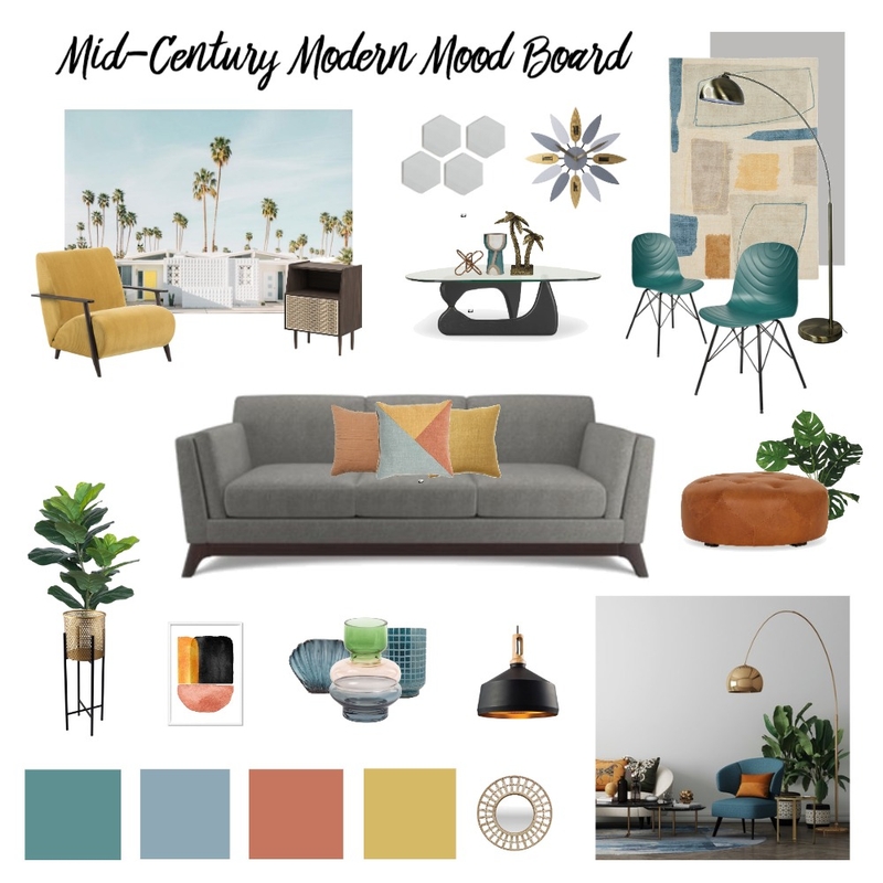 Mid-Century Modern Mood Board Lisa Petric Mood Board by Lisa P on Style Sourcebook