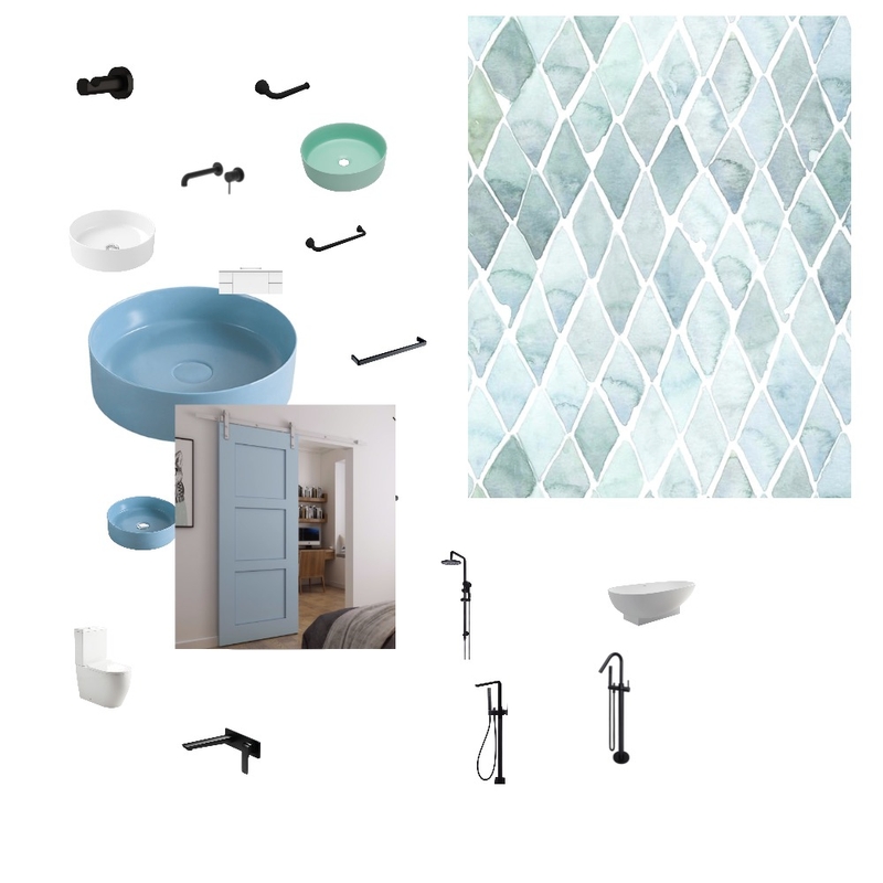 Blue Bathroom Mood Board by Rachel Henry on Style Sourcebook