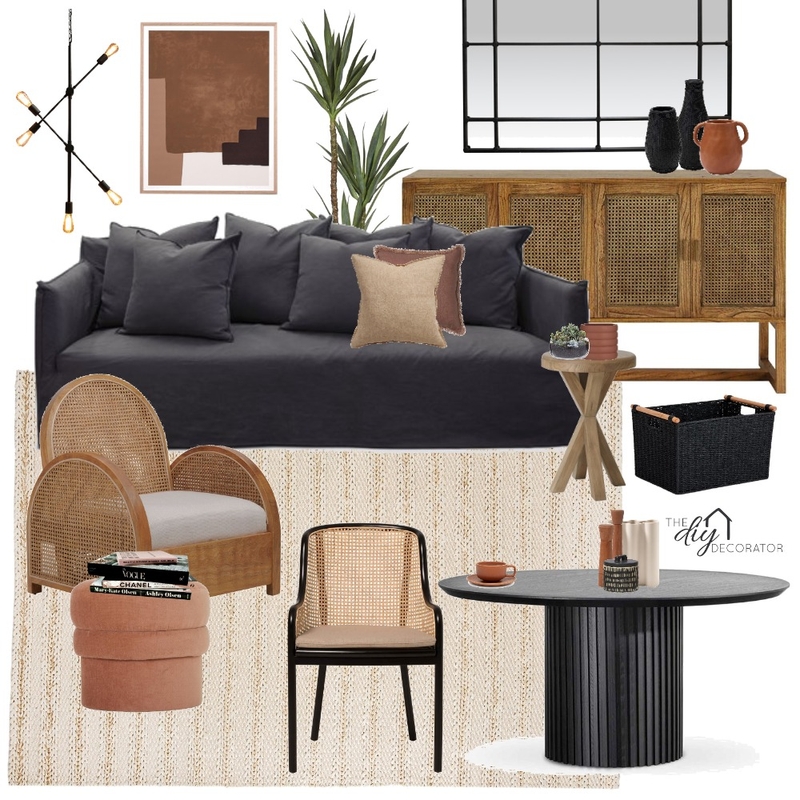 Black natural Mood Board by Thediydecorator on Style Sourcebook