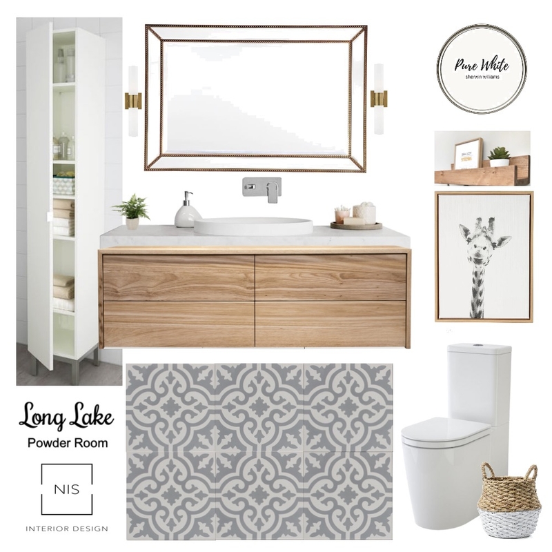 Long Lake - Powder Room (option B) Mood Board by Nis Interiors on Style Sourcebook