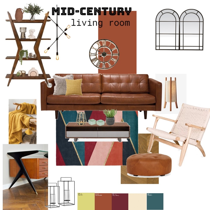 MID-CENTURY living room Mood Board by archigehad on Style Sourcebook