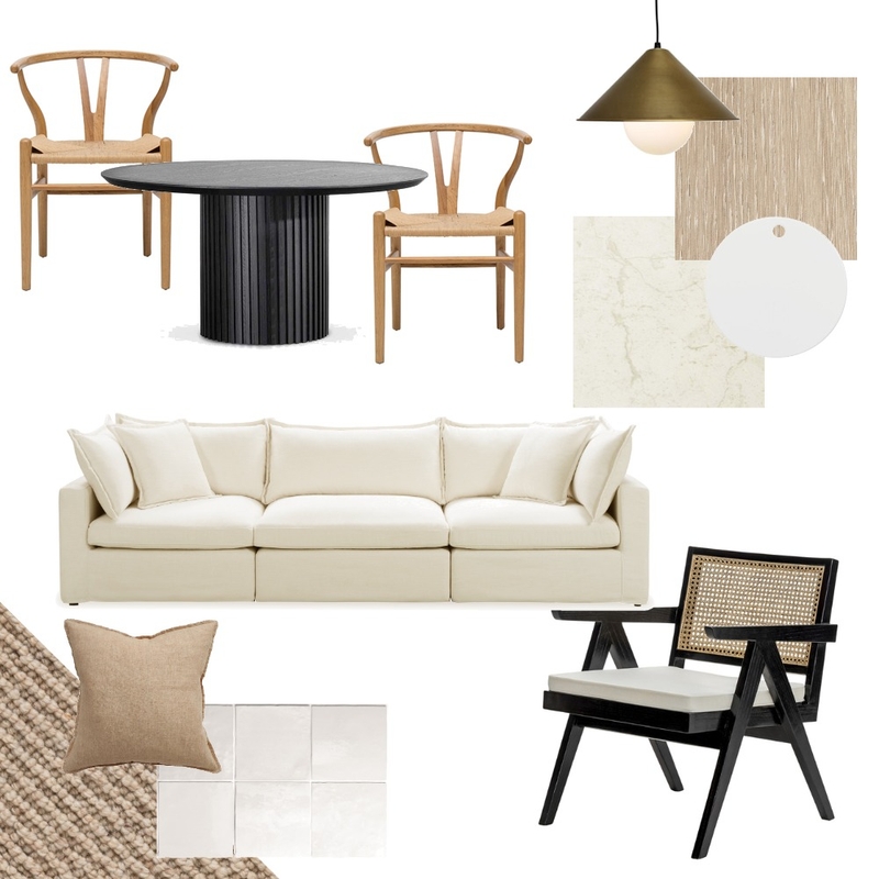 Black, neutral and rattan Mood Board by Vienna Rose Interiors on Style Sourcebook