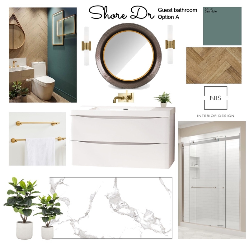 Shore Dr Guest bathroom (option A) Mood Board by Nis Interiors on Style Sourcebook