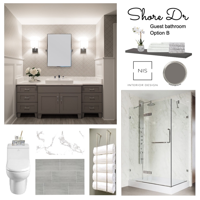 Shore Drive Guest bathroom (option B) Mood Board by Nis Interiors on Style Sourcebook