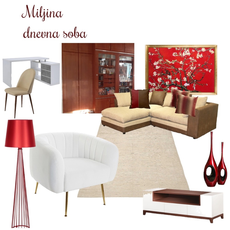 dnevna sa crvenim akcentima Mood Board by Fragola on Style Sourcebook