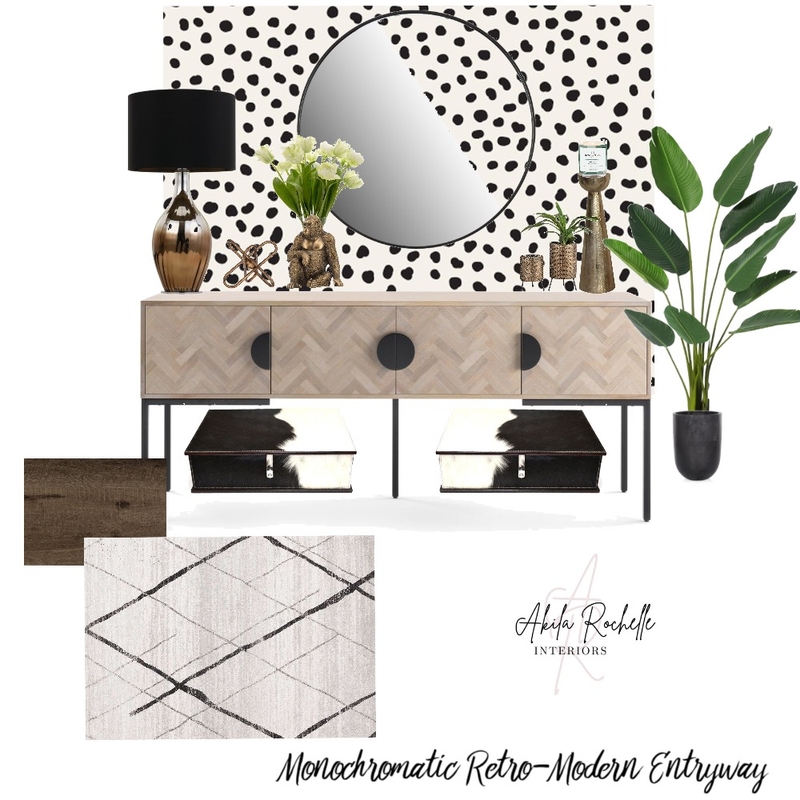 Monochromatic Retro - Modern Entryway Mood Board by AkilaRochelle Interiors on Style Sourcebook