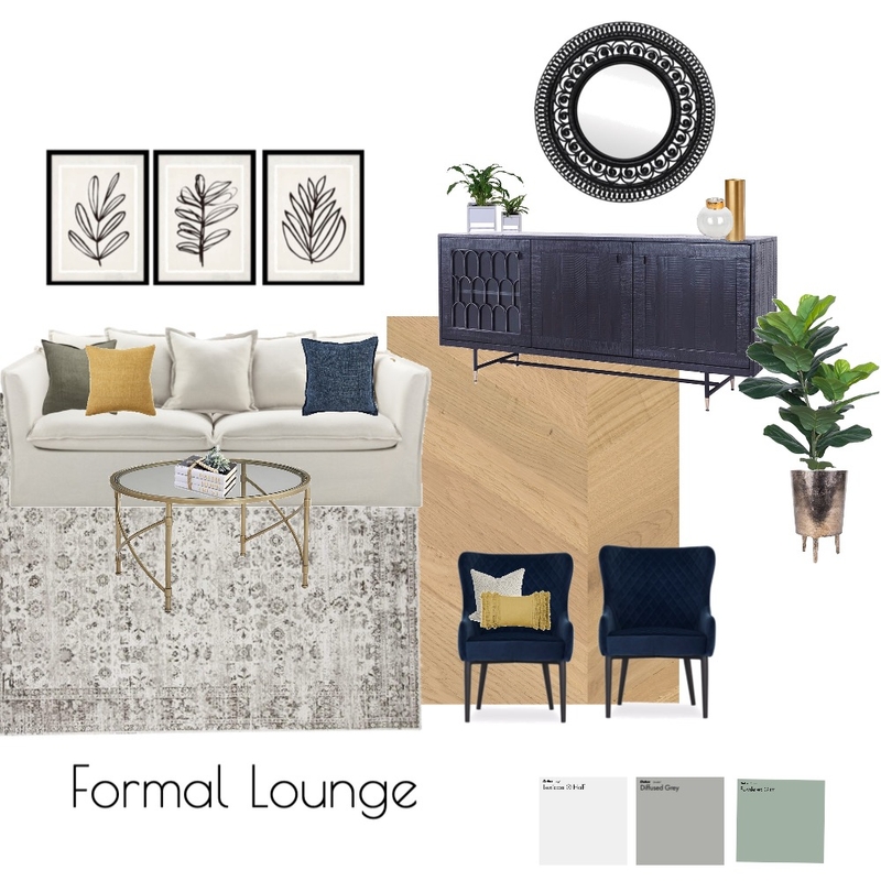 Formal  Hamptons Lounge Mood Board by Carolyn Mehr Interiors on Style Sourcebook