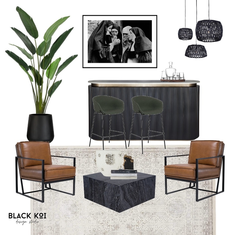 Large Bar - Naughty Nuns Black Mood Board by Black Koi Design Studio on Style Sourcebook