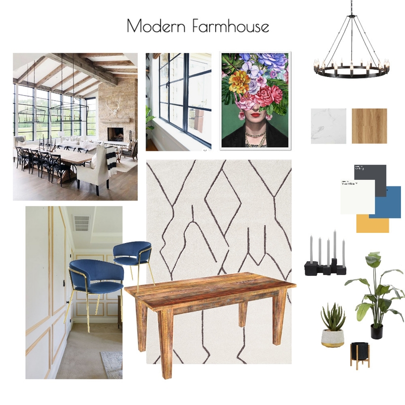 Modern Farmhouse Dining Room Mood Board by AnnetteW on Style Sourcebook