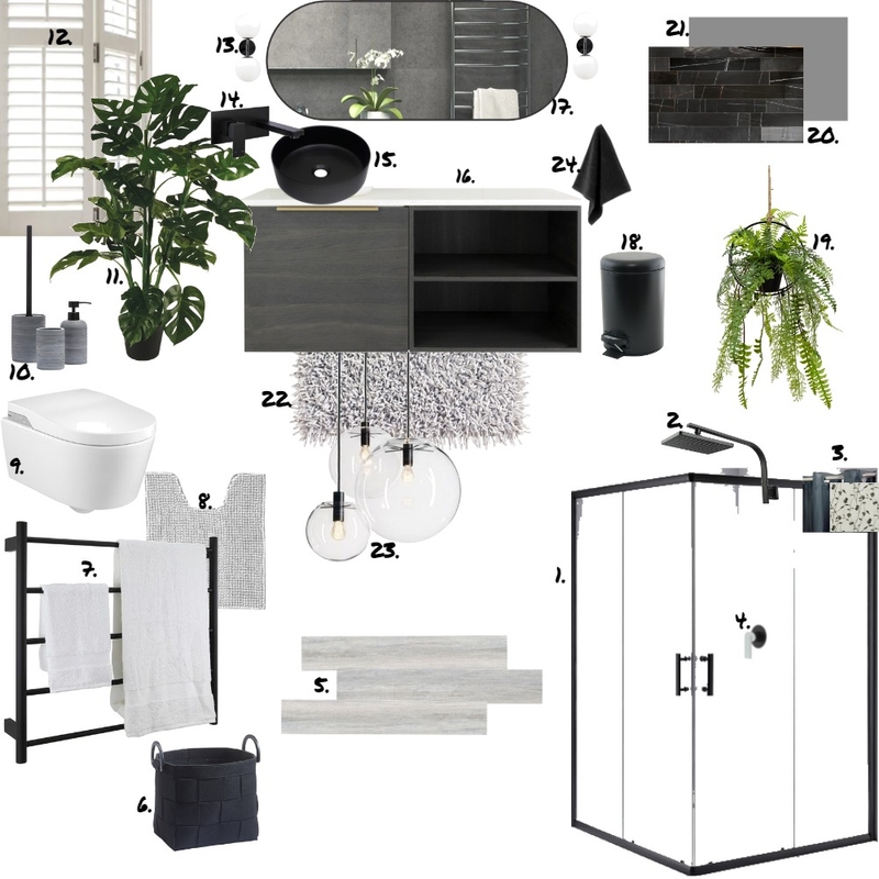 Achromatic Bathroom Mood Board by Savvy & Co. on Style Sourcebook