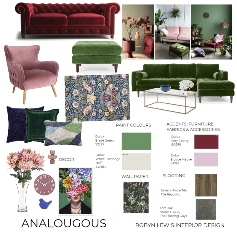 Analogous Mood Board A-6 Mood Board by RobynLewisCourse on Style Sourcebook