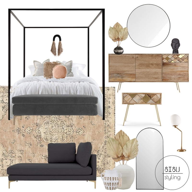 Brown black and gold Master Bedroom Mood Board by Sisu Styling on Style Sourcebook