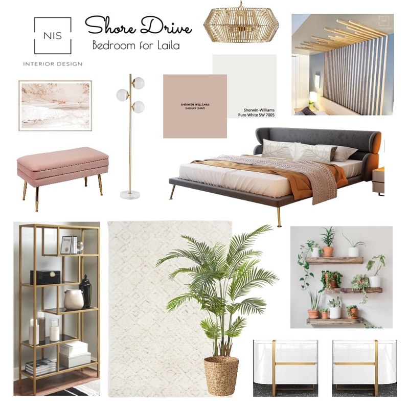 Shore Drive - Laila's Bedroom (option F) Mood Board by Nis Interiors on Style Sourcebook