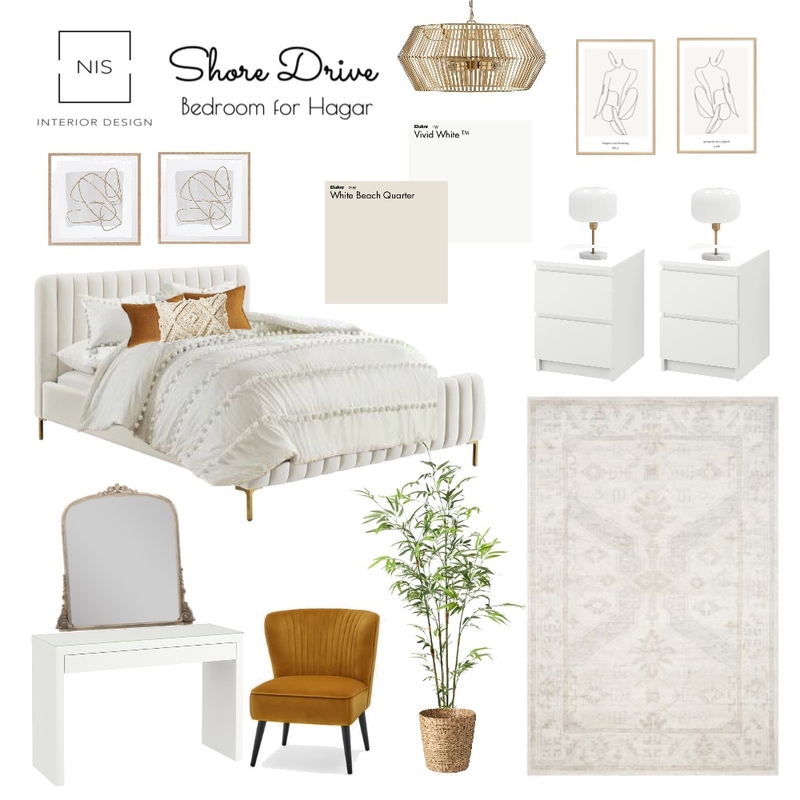 Shore Drive - Hagar's Bedroom (option A) Mood Board by Nis Interiors on Style Sourcebook