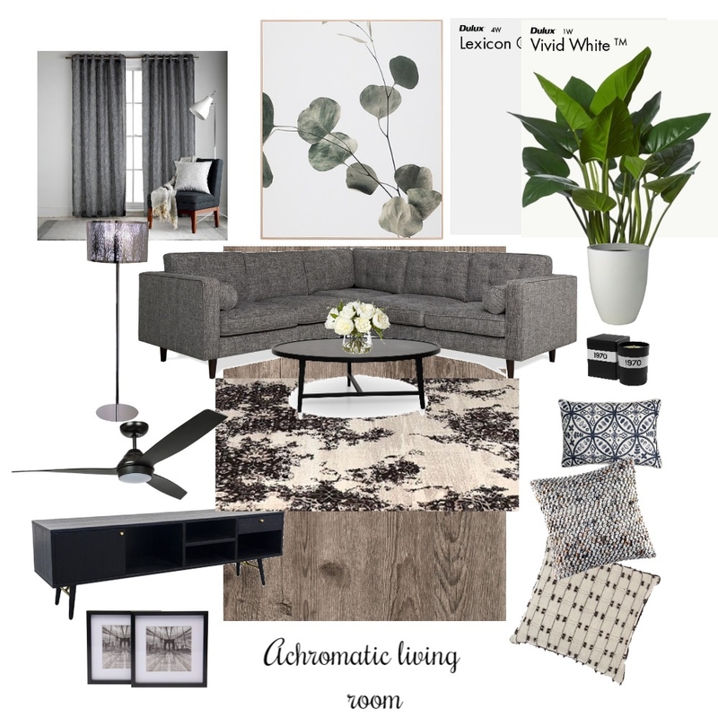 Achromatic living Mood Board by Harford Jo Interiors on Style Sourcebook