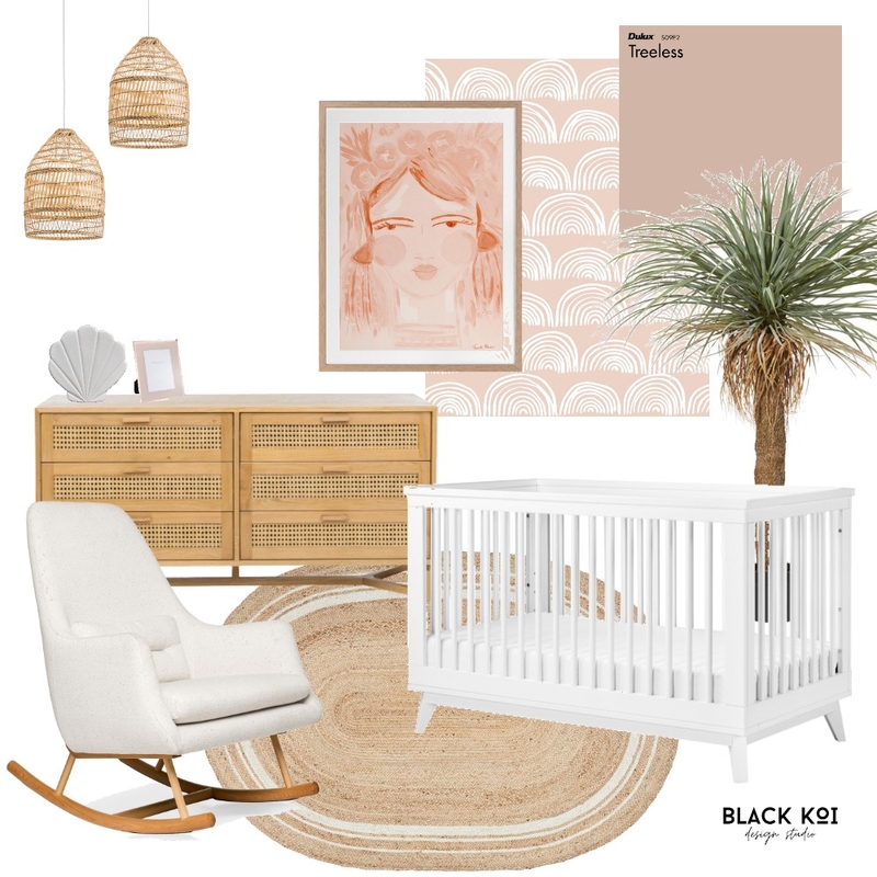 Baby Girl Nursery Mood Board by Black Koi Design Studio on Style Sourcebook