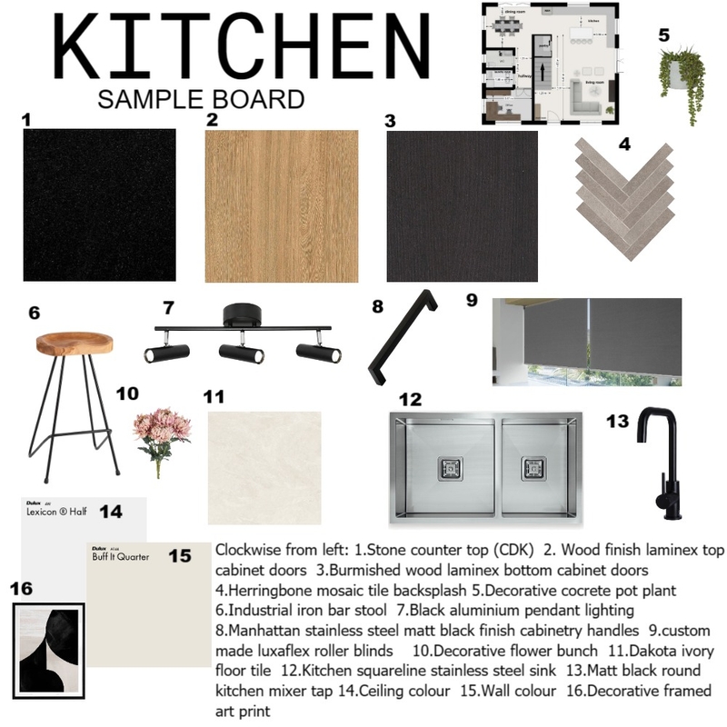 kitchen sample board Mood Board by katerinaa.haritoo on Style Sourcebook