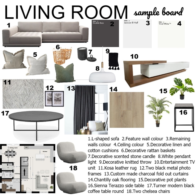 living room sample board Mood Board by katerinaa.haritoo on Style Sourcebook