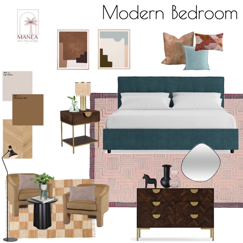 Modern bedroom Mood Board by Manea Interiors on Style Sourcebook