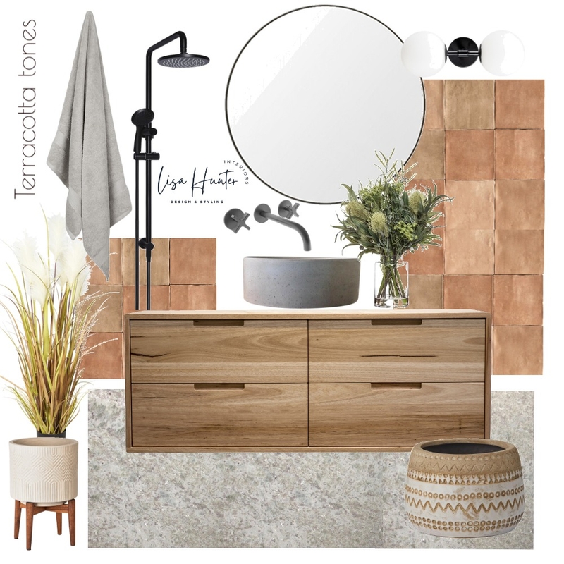 Terracotta Tones Bathroom Mood Board by Lisa Hunter Interiors on Style Sourcebook