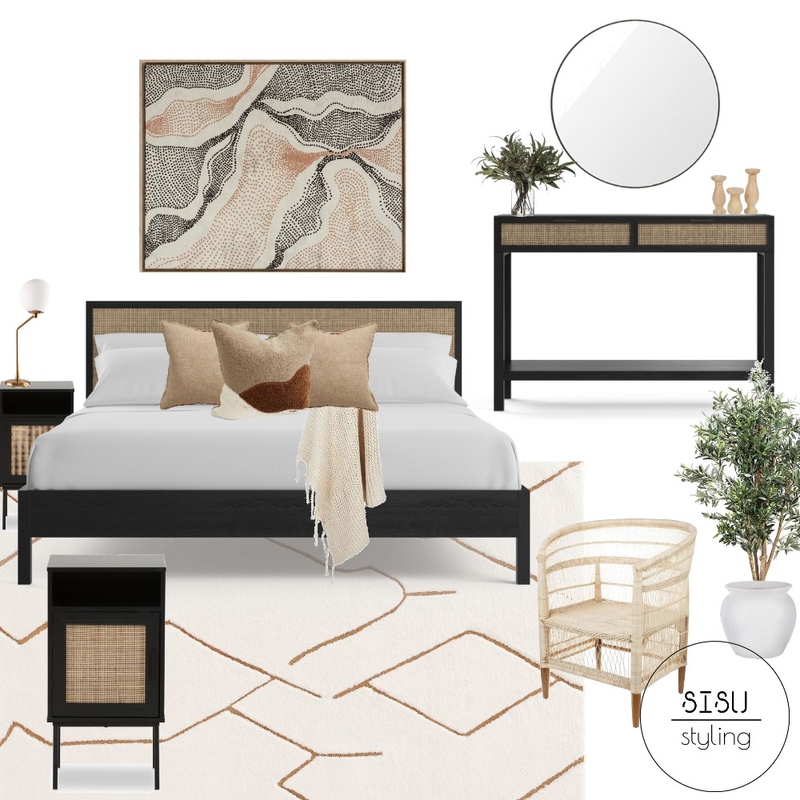 black and brown Bedroom Mood Board by Sisu Styling on Style Sourcebook
