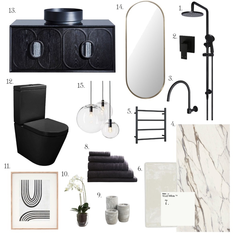 Bathroom Sample board final Mood Board by BlueOrange Interiors on Style Sourcebook