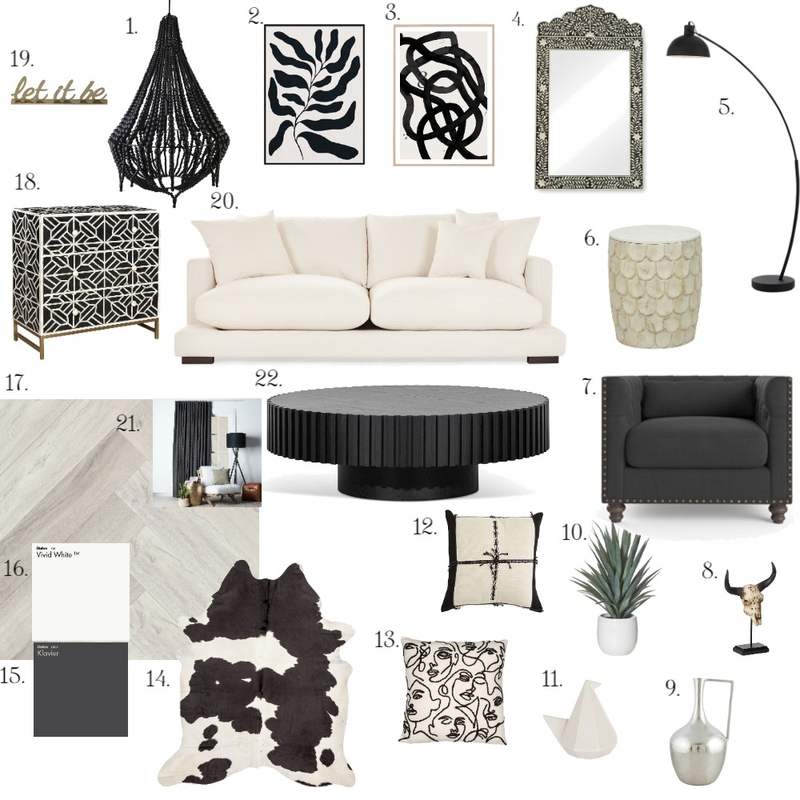 Living Room- Sample Board final Mood Board by BlueOrange Interiors on Style Sourcebook