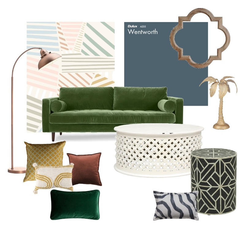 70s Luxe Living Room Mood Board by Fe Style NZ on Style Sourcebook