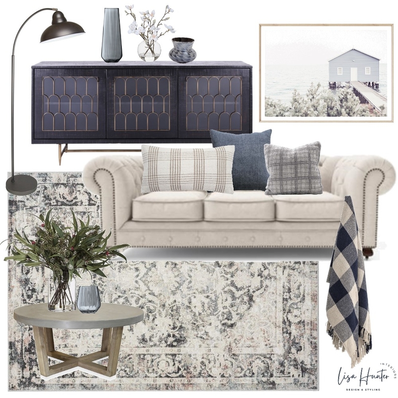 Country Farmhouse Living Room Mood Board by Lisa Hunter Interiors on Style Sourcebook