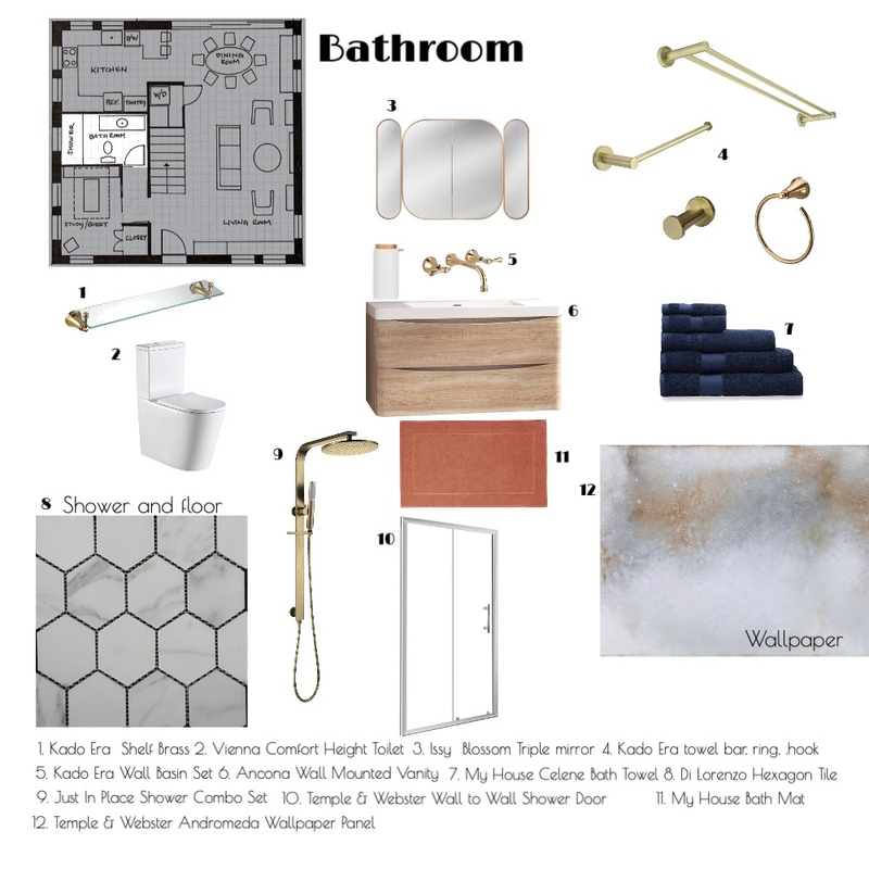 Bathroom Module 9 Mood Board by Stacey Taylor on Style Sourcebook