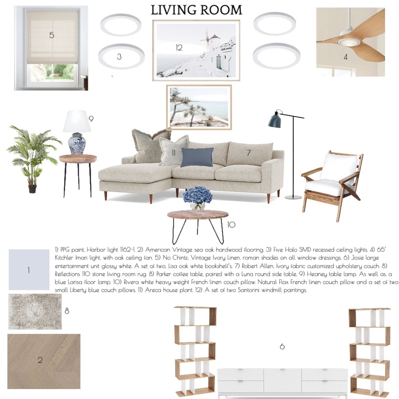 module 9, living room sample board Mood Board by LUX WEST I.D. on Style Sourcebook