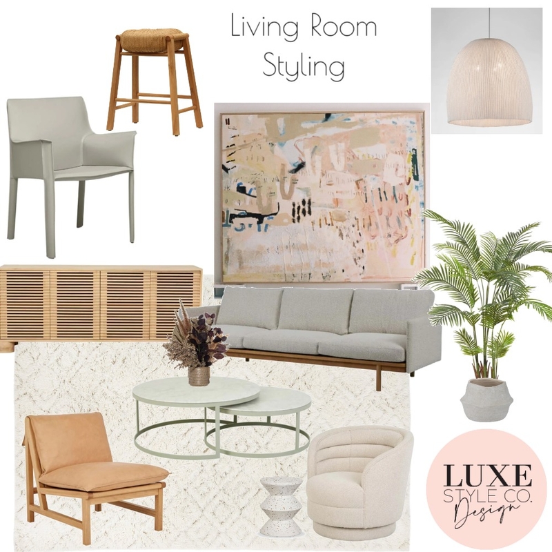 Japandi Living Room Mood Board by Luxe Style Co. on Style Sourcebook