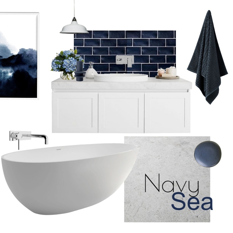 Navy Sea Mood Board by swoop interior design on Style Sourcebook