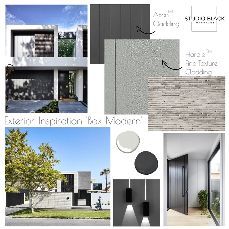 Exterior Inspiration Box Modern Mood Board by Studio Black Interiors on Style Sourcebook