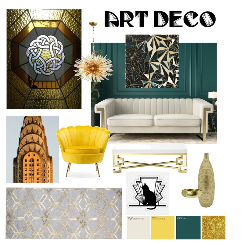 Art Deco Glam Mood Board by Andrea Design on Style Sourcebook