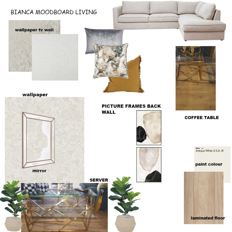 bianca living room OPTION 2 Mood Board by DECOR wALLPAPERS AND INTERIORS on Style Sourcebook