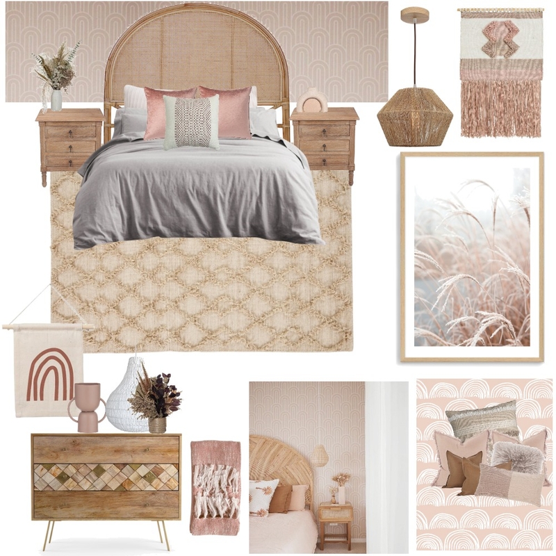 Pink natural bedroom Mood Board by Bella barnett on Style Sourcebook