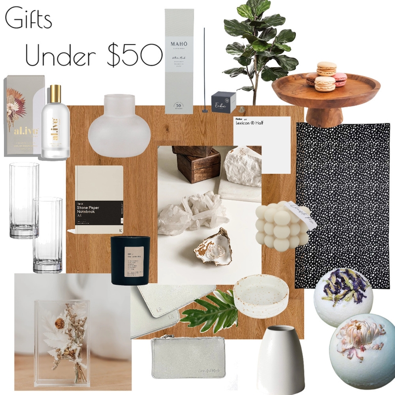 Gifts Under $50 Mood Board by SoneiHome on Style Sourcebook