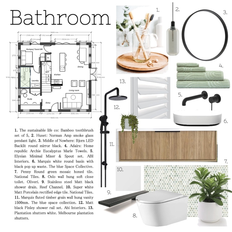 Bathroom Mood Board by Truscott Interiors on Style Sourcebook