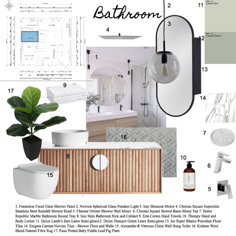 Bathroom ass.15 final Mood Board by beata zwolan on Style Sourcebook