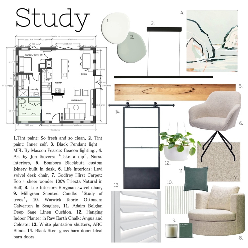 Study Mood Board by Truscott Interiors on Style Sourcebook