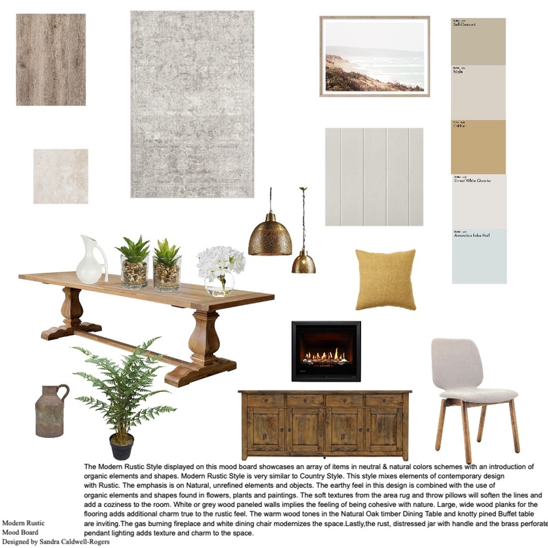 Modern Rustic Mood Board by Sandra R Design Elements on Style Sourcebook