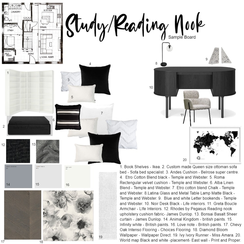 Study/ Reading Nook Mood Board by Dpapalia on Style Sourcebook
