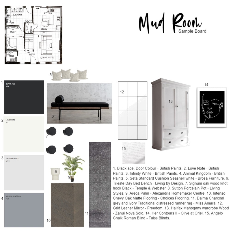 Mud Room Sample Board Mood Board by Dpapalia on Style Sourcebook