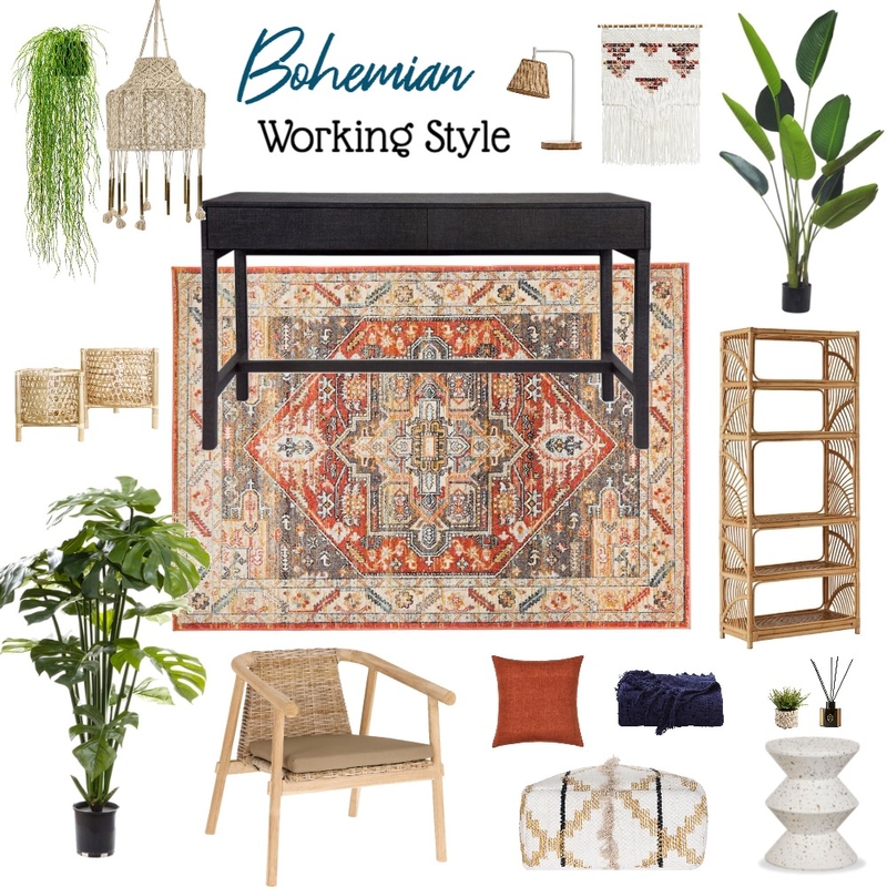 Bohemian Styled Study Mood Board by MelekYildiz on Style Sourcebook