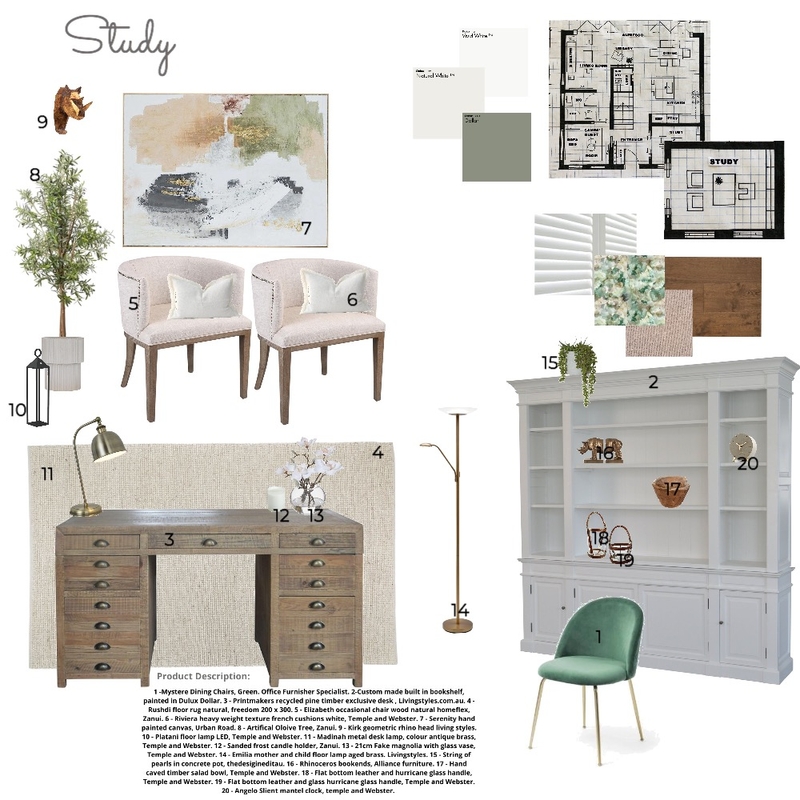 Module 9 - Study Mood Board by Stacey Newman Designs on Style Sourcebook