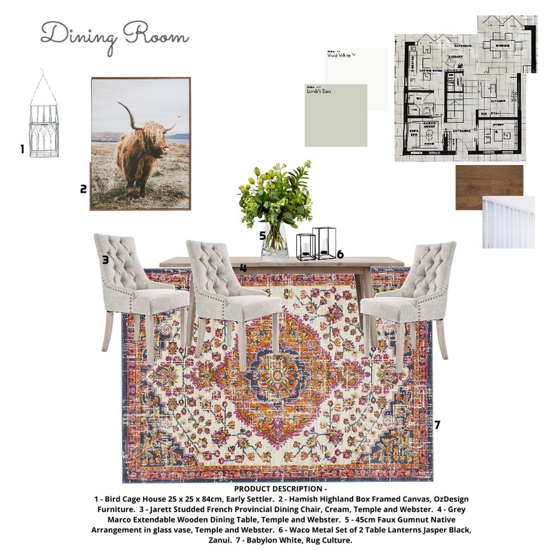 Module 9 - Dining Room Mood Board by Stacey Newman Designs on Style Sourcebook