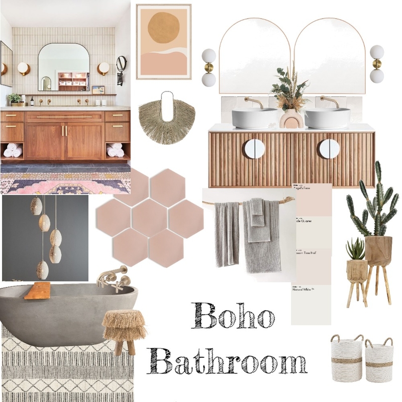 Boho Bathroom Mood Board by Arielle Metz on Style Sourcebook